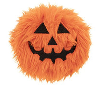 Load image into Gallery viewer, goDog Halloween Furballz Squeaker Plush Pet Toy for Dogs & Puppies, Soft & Durable, Tough & Chew Resistant, Reinforced Seams - Pumpkin Orange, Small