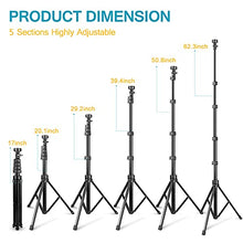 Load image into Gallery viewer, 62" Phone Tripod Accessory Kits, Aureday Camera & Cell Phone Tripod Stand with Wireless Remote and Universal Tripod Head Mount, Perfect for Selfies/Video Recording/Vlogging/Live Streaming