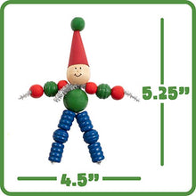 Load image into Gallery viewer, READY 2 LEARN Christmas Crafts - Create Your Own Bead Elves - Set of 4 - DIY Ornaments for Kids - Christmas Tree Decoration - All Materials Included
