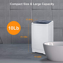 Load image into Gallery viewer, MOOSOO Full-Automatic Washing Machine Portable Compact 1.38 Cu.ft Laundry Washer Spin with Drain Pump,8 Programs 3 Water Level/Temp,24h Smart Delay,10 Lbs Capacity for Apartment, Dorm, RV and Camping