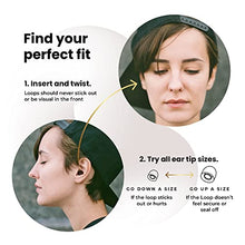 Load image into Gallery viewer, Loop Quiet Noise Reduction Earplugs – Super Soft, Reusable Hearing Protection in Flexible Silicone for Sleep, Noise Sensitivity & Flights - 8 Ear Tips in XS/S/M/L – 27dB Noise Cancelling – Black