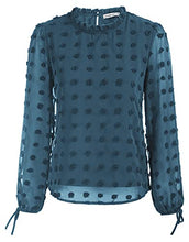Load image into Gallery viewer, Women's Long Sleeve Lace Crochet Tunic Tops Flowy Casual Blouses Shirts Blue Haze S