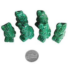 Load image into Gallery viewer, Gemgogo 2 Pcs Synthetic Malachite Lucky Cat Crystal Decor, Pocket Crystals and Healing Stones Figurine 1.5 Inches Room Decor