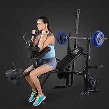 Load image into Gallery viewer, visdron Weightlifting Bench with Weights, Weightlifting Bench Olympic Weight Bench for Full-Body Workout Weightlifting Bench Adjustable with Rack