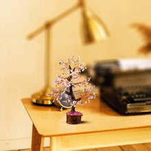 Load image into Gallery viewer, YATHABI Rose Quartz Golden Wire Handmade Gemstone Tree with Rose Quartz Gemstone Carved Angel for Attracting Positive Energies Crystal Healing Chakra Balancing & Home Decor