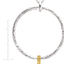 Load image into Gallery viewer, Silpada 'Intermix' Open Circle & Bar Pendant Necklace in Sterling Silver & Brass