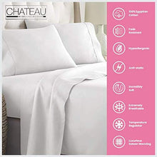 Load image into Gallery viewer, CHATEAU HOME COLLECTION 100% Egyptian Cotton Sheets King Size, 800 Thread Count White 4 Piece Sheet Set, Solid Sateen Weave, 16" Deep Pocket (Fits Upto 18" Mattress), Long Staple Cotton Bedsheet Set