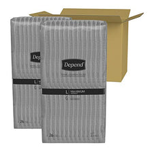 Load image into Gallery viewer, Depend FIT-FLEX Incontinence Underwear for Men, Maximum Absorbency, Disposable, L, Grey, 52 Count (2 Packs of 26) (Packaging May Vary)