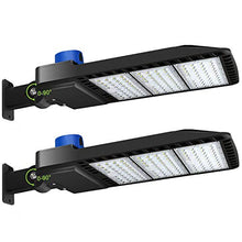 Load image into Gallery viewer, LEDMO 300W LED Parking Lot Lights Adjustable Arm Mount with Photocell 1000-1200W HID/HPS Replacement Waterproof IP65 36000LM 5000K Outdoor Commercial Area Street Lighting