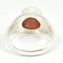 Load image into Gallery viewer, Jewelryonclick Natural Hessonite 5 Carat Gemstone Silver Rings for Men January Garnet Birthstone in Size 7