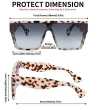 Load image into Gallery viewer, FEISEDY Square Oversized Sunglasses Women Men Trendy Thick Frame Flat Top Shield Rimless Shades B2798
