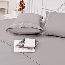 Load image into Gallery viewer, Chtoocy Luxurious Embroideried King Bed Sheet Set, 16" Extra Deep Pocket Fitted Sheet King Size , Super Soft 1800 King Bed Sheet Wrinkle Free Cooling Hypoallergenic 4PC King Sheets Set(Gray)