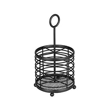 Load image into Gallery viewer, Spectrum Diversified Contempo Caddy Cutlery, Modern Dining Table Décor & Kitchen Organization, Silverware Holder with Handle, Black
