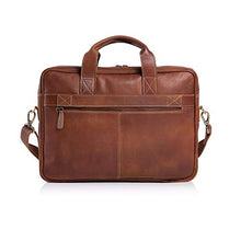 Load image into Gallery viewer, KomalC 16 Inch Leather briefcases Laptop Messenger Bags for Men and Women Best Office School College Satchel Bag (TAN)