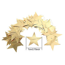 Load image into Gallery viewer, 130 Feet Glitter Star Paper Garland Banner Hanging Decoration for Graduation Class of 2022 Congrats Grad Wedding Birthday Festival Party Decoration (Gold)