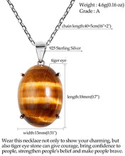 Load image into Gallery viewer, Jewever 925 Sterling Silver Necklace Inlay Genuine Tiger Eye Stone Pendant Crystal Chain Necklaces for Women Birthday Gifts Jewelry Chain (16"+2")