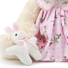 Load image into Gallery viewer, Oits-cute Small Baby Teddy Bear with Cloth Cute Stuffed Animal Soft Plush Toy 10" (Pink Dress with Rabbit)