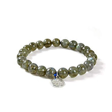 Load image into Gallery viewer, Crystal Agate Labradorite Bead Stretchy Bracelet| Chakra Gem Stones Crystal Round Gemstone Jewelry for Natural Healing Energy | Unisex Women Girls Men