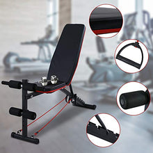 Load image into Gallery viewer, Weight Bench Adjustable Bench Press for Full Body Workout Foldable Incline/Decline Strength Training Fitness Benches with Resistance Bands for Home Gym Exercise