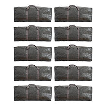 Load image into Gallery viewer, Klickpick Home Heavy Duty Reusable Extra Large Storage Bags , Laundry Bag Shopping Moving Totes Bags Underbed Storage Bins Zipper -Backpack Handles,Compatible with IKEA FRAKTA CART (Pack of 10)