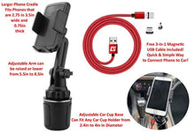 Load image into Gallery viewer, CinchForce Cup Holder Phone Mount - Universal Cup Holder with Adjustable Mobile Phone Mount - Extends, Shrinks, 360° Rotation for Horizonal/Vertical Viewing - 3in1 Magnetic USB 1m Cable Included