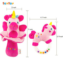 Load image into Gallery viewer, teytoy 2pcs Soft Baby Rattles, Pink Horse & Angel Pig Baby Girl Toy 3 6 9 12 Month Baby Shower