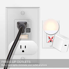 Load image into Gallery viewer, SOZULAMP Tamper Resistant(TR) Receptacle Outlet with Night Light-Easy to Install, Combination Nightlights and Decora Wall Outlets-15A 125V, 3 Wire, Self Grounding, 2 Pole-with Wall Plate(4Pack, White)