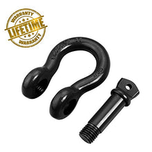 Load image into Gallery viewer, LIBERRWAY Shackles 3/4" (2 Pack) 57,000 lbs Break Strength with 7/8'' Pin D Ring Shackle Rugged Off Road Shackles Heavy Duty D Ring for Vehicle Recovery, Black