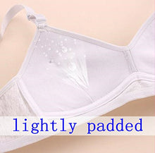 Load image into Gallery viewer, MANJIAMEI Women Teen Girls Thin Cotton Breathable Sports Bra Wire Free Push up Running A-Cup Bra Solid 3 Pack 32