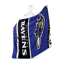Load image into Gallery viewer, NORTHWEST NFL Baltimore Ravens Raschel Throw Blanket, 60" x 80", 12th Man