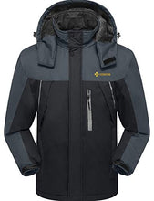 Load image into Gallery viewer, GEMYSE Men's Mountain Waterproof Ski Snow Jacket Winter Windproof Rain Jacket (Black,X-Large)