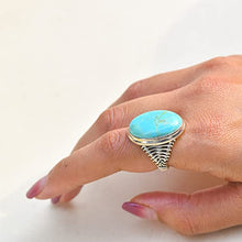 Load image into Gallery viewer, YoTreasure 18x24 mm 925 Sterling Silver Mohave Turquoise Ring Jewelry