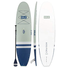 Load image into Gallery viewer, ISLE Cruiser Stand Up Paddle Board & SUP Bundle — Rigid Board with Lightweight Foam Core and Soft, Comfort-Top Deck Pad — 235 Pound Capacity, 10’5” Long x 32" Wide x 4.5” Thick (Green, 10'5")