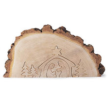 Load image into Gallery viewer, Forest Decor Wooden Christmas Nativity Scene Table Ornament, Natural Holiday Decor, Finished Wood and Unfinished Bark, Home or Living Room Decoration, Handmade in Germany (Nativity Scene Puzzle)