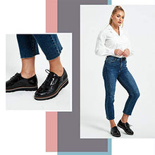 Load image into Gallery viewer, JABASIC Women Oxford Shoes Lace Up Wingtip Brogue Shoes (9M,Black New)