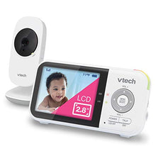 Load image into Gallery viewer, VTech VM819 Video Baby Monitor with 19Hour Battery Life 1000ft Long Range Auto Night Vision 2.8β Screen 2Way Audio Talk Temperature Sensor Power Saving Mode and Lullabies, White