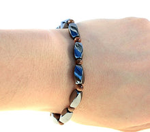Load image into Gallery viewer, Beautiful Magnetic Black Hematite & Tiger Eye Gemstone Bracelet -Good for Healing, Increases Energy, Arthritis Pain Relief Suits Both Men & Women by PURPLE WHALE