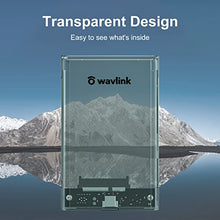 Load image into Gallery viewer, WAVLINK 2.5" Hard Drive Enclosure, USB C 3.1 Gen 2 to SATA External Hard Disk Case Clear for 9.5/7mm HDD SSD w/UASP 6Gbps 4TB Tool Free for WD Seagate Toshiba Samsung Hitachi PS4 Xbox Router