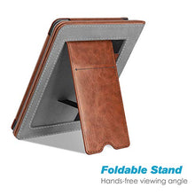 Load image into Gallery viewer, Fintie Stand Case for Kindle Paperwhite (Fits All-New 10th Generation 2018 / All Paperwhite Generations) - Premium PU Leather Protective Sleeve Cover with Card Slot and Hand Strap, Vintage Brown
