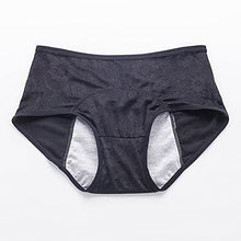 Load image into Gallery viewer, YOYI FASHION Women Menstrual Period Briefs Jacquard Easy Clean Panties Multi Pack US Size M/6 Black Blue Purple