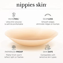 Load image into Gallery viewer, NIPPIES Nipple Cover - Matches Breast Skin Tone - Sticky Adhesive Silicone Nipple Pasties - Reusable Pasty Nipple Covers for Women with Travel Box Caramel