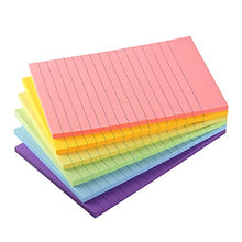 Load image into Gallery viewer, Early Buy 6 Pads Lined Sticky Notes with Lines 4x6 Self-Stick Notes 6 Pastel Color Sticky Notes, 45 Sheets/Pad