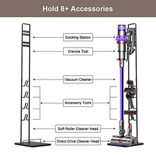 Load image into Gallery viewer, Foho Vacuum Stand for Dyson,Stable Metal Storage Bracket Stand Holder for Dyson Handheld V6 V7 V8 V10 DC30 DC31 DC34 DC35 DC58 DC59 DC62 Cordless Vacuum Cleaners & Accessories & Attachments (Black)