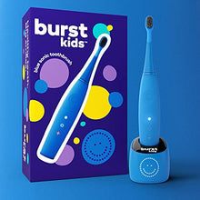 Load image into Gallery viewer, BURSTkids Electric Toothbrush with Soft Charcoal Black Bristles, Small Head & Comfort Grip, 2 Minute Built in Timer, for Kids Ages 3+, Children Toothbrush for Healthier Smiles for, 2 Modes, Blue