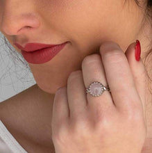 Load image into Gallery viewer, 925 Sterling Silver Natural Rose Quartz Ring - Vintage Style October Libra Birthstone Pink Gemstone Sizable Ring - Classic Handmade Jewelry Gift For Her - Adjustable Dainty Boho Ring - Gift For Women