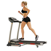 Load image into Gallery viewer, Sunny Health & Fitness Portable Treadmill with Auto Incline, Device Holder, Pulse Grips, 220 LB Max Weight and Shock Absorbers - SF-T7705