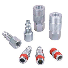 Load image into Gallery viewer, WYNNsky Air Coupler and Plug Kit, 1/4 Inch NPT Air Fittings Industrial Type, 7 Piece Air Compressor Accessories Kit