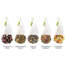 Load image into Gallery viewer, Tea Forte Jardin Organic Fruit, Herb and Flower Teas, Petite Presentation Box Tea Sampler Gift Set with 10 Handcrafted Pyramid Tea Bag Infusers