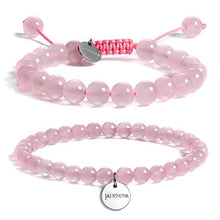 Load image into Gallery viewer, JADENOVA 6/8mm Natural Rose Quartz Gemstone Bracelet for Couples Gifts