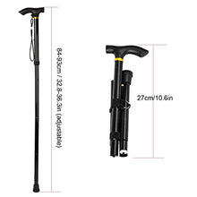 Load image into Gallery viewer, Folding Cane, Trekking Poles for Men, Women, Collapsible Walking Stick, Walking Cane with Carrying Bag, Adjustable,Lightweight, Anti Shock, Rubber Base for Hiking Camping